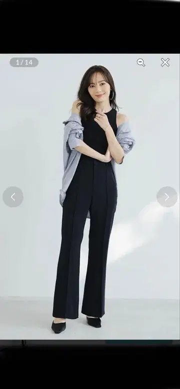 더블 새틴 핀턱 팬츠 (NAVY) (pink beige)
