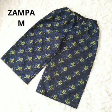 ZAMPA 꽃무늬 자카드 직물 가우초 팬츠 M 올 패턴 개성적