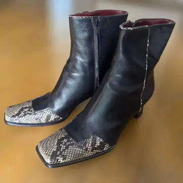이탈리아제 천연 가죽 사용 부츠 37 약(24cm) 카키