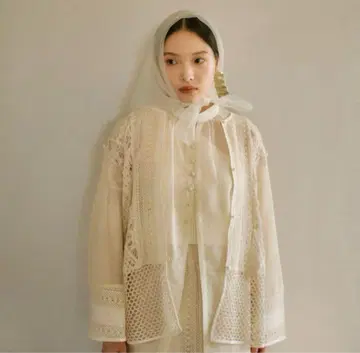 eaphi cotton lace patchwork blouse