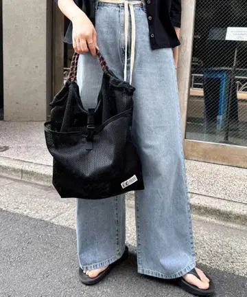 메쉬 컴팩트 토트백