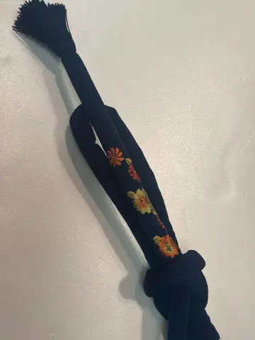 꽃무늬 자수 오비 마루구케 시메 네이비
