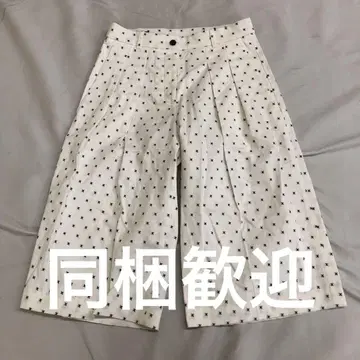 질샌더 네이비 별 패턴 큐롯 화이트 32