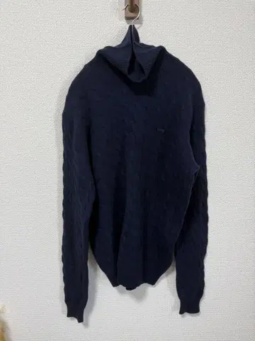 새상품급 LACOSTE 원 포인트 맨투맨 트레이닝복 네이비 US L