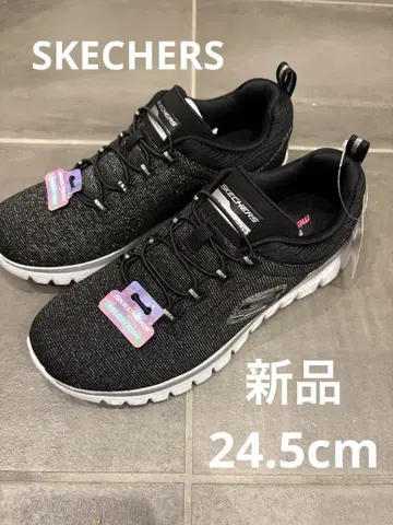 새상품 SKECHERS MEMORY FORM 24.5cm 블랙 라메
