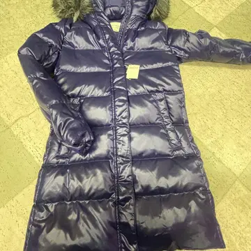 유니클로 퍼플 후드 부착 다운 자켓 미사용 택 포함