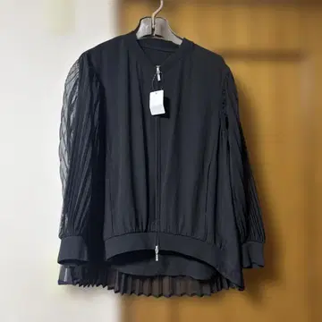 블랙 자켓 플리츠 소매 시스루 택 포함