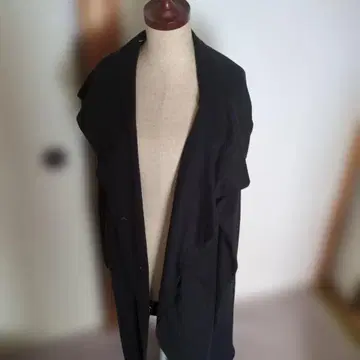 와가키밴드 블랙 롱 기장 가디건