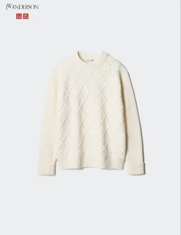미사용품 JW ANDERSON 아이보리 니트 스웨터 L 사이즈