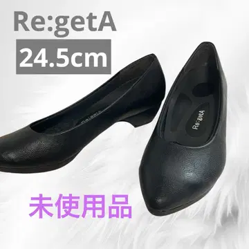 미사용 Re:getA 리게타 펌프스 24.5 포멀 컴포트 블랙
