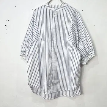 Y135)NARU  스트라이프 셔츠 퍼프 슬리브 상의