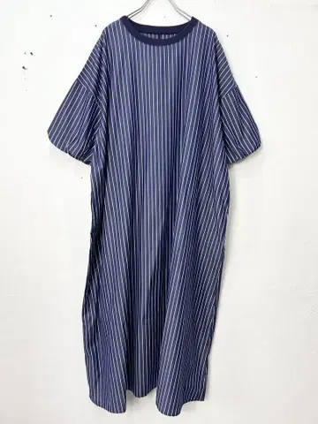Y143)NARU  스트라이프 원피스 퍼프 슬리브 상의