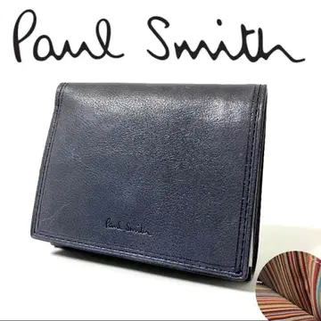 Paul Smith 폴 스미스 잉카스 가죽 3단 폴더형 지갑 네이비