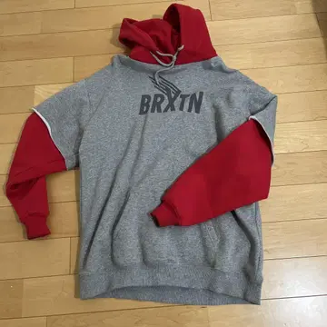 Brixton 그레이/레드 후드티 L 사이즈