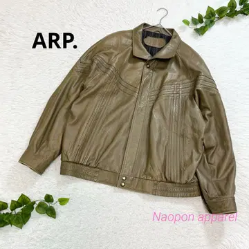 ARP. 천연 가죽 100% 가죽 자켓 남성용 L~XL 카키 천연 가죽