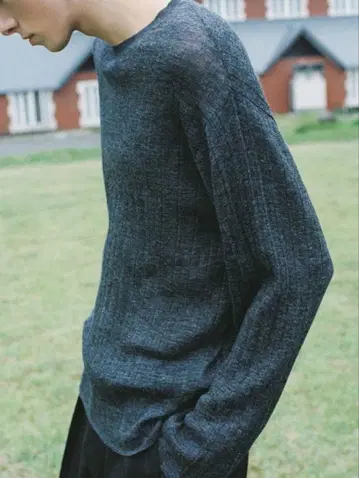 [ LIDNM ] Alpaca Uneven Rib Knit