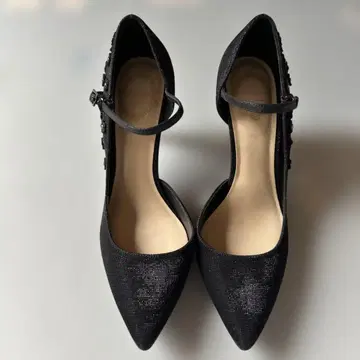 비쥬 디자인 블랙 하이힐 24.5cm