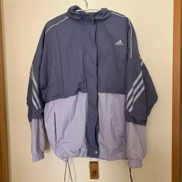 adidas 보라색 3선 라인 자켓