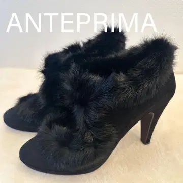[ ANTEPRIMA ] 퍼 힐 펌프스 스웨이드 22.5cm