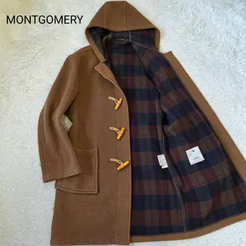 새상품급 몽고메리 더플 코트 캐시미어 혼방 티베트 사이즈 L 상당 브라운