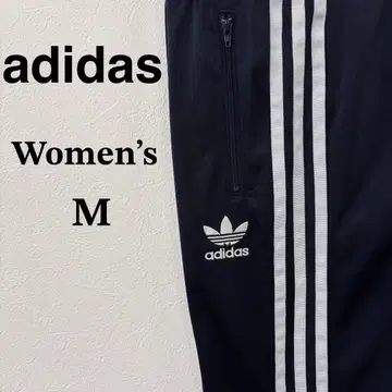 아디다스 오리지널 저지 팬츠 여성용 M 네이비 자수 로고
