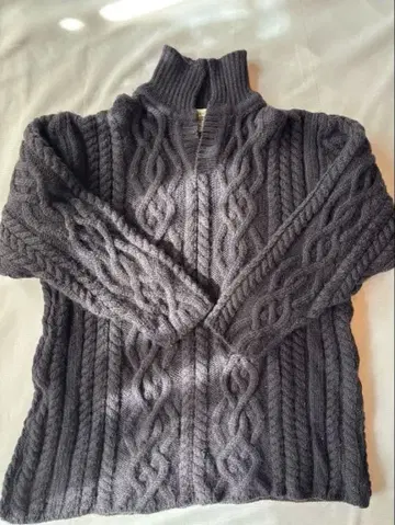 아란 스웨터 마켓 네이비 아이슬란드제 아란 니트