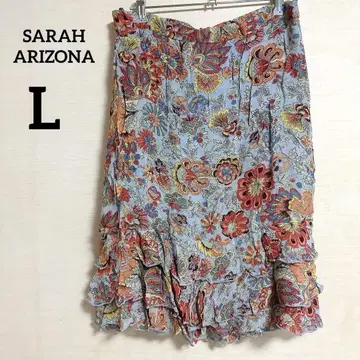 SARAH ARIZONA 플라워 프린트 플레어 스커트 L