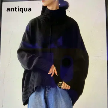 antiqua 블랙 터틀넥 니트 F 사이즈