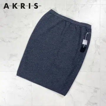 새상품 AKRIS 니트 타이트 스커트 다크 그레이 사이즈 46*HD13