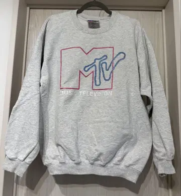 90s Hanes MTV 로고 그레이 맨투맨