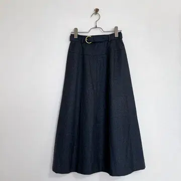컨디션 최상 [ Leilian ] 레리안(7) 플레어 롱 스커트 벨트 울