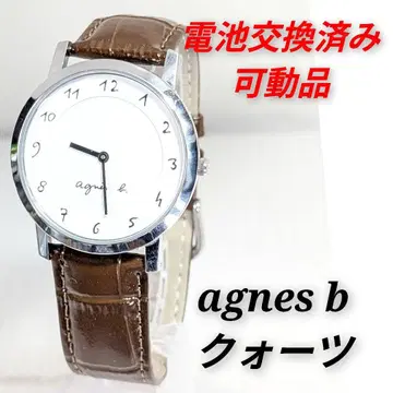 agnes b 쿼츠 남성용 배터리 벨트 교환 완료 작동품 B-19