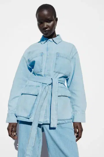 ZARA 라이트 블루 데님 자켓 XS 사이즈 사파리 자켓 자라