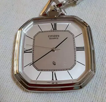 작동 양호 새상품급 CITIZEN 쿼츠 팔각형 회중시계 4-213891