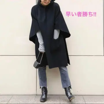 Deuxieme Classe 빅토리안 판초 블랙