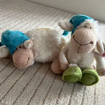 nici 조이 리 스리피 모자 달린 양 봉제 인형 저금통