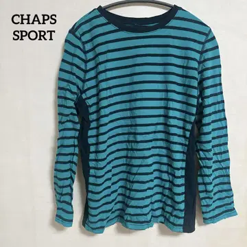 CHAPS SPORT 터콰이즈 스트라이프 긴팔 T셔츠 1X