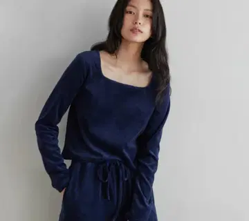 새상품 searoomlynn / 벨로아 파일 SQUARE 넥 상의