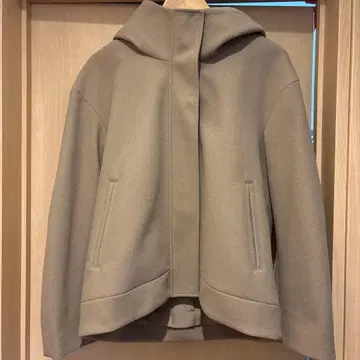 코지 멜톤 숏 후디 코트 L 브라운
