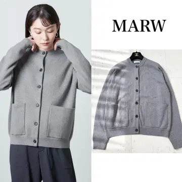 24AW MARW 말 크루넥 니트 가디건 그레이