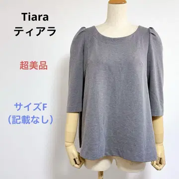 컨디션 최상 Tiara 티아라 7부 소매 백리본 블라우스
