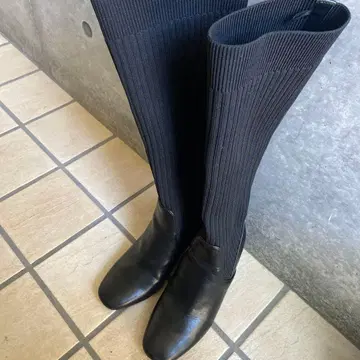 ZARA 블랙 롱 부츠 36 중간 힐