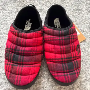 THE NORTH FACE 빨간색 블랙 체크 슬립온 8