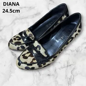 DIANA 송치 소재 로퍼 펌프스 레오파드 무늬 24.5cm