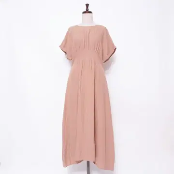 새상품급 카베사 로쏘 린넨 혼방 백 오픈 원피스 베이지 F*HD813