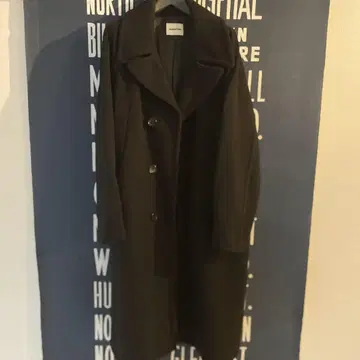 monkey time 블랙 체스터 코트