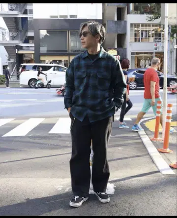 새상품 FJ 감수 옴브레 보드 셔츠 백넘버 펜들턴
