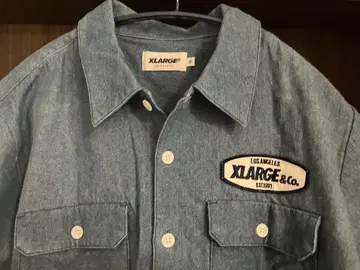[ 새상품급 ] [ 무료배송 ] XLARGE 데님 반팔 워크 셔츠