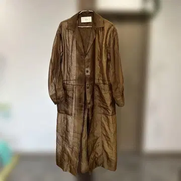 todayful 브라운 시스루 롱 셔츠 원피스