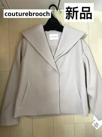 couturebrooch 후드 부착 핑크 베이지 자켓